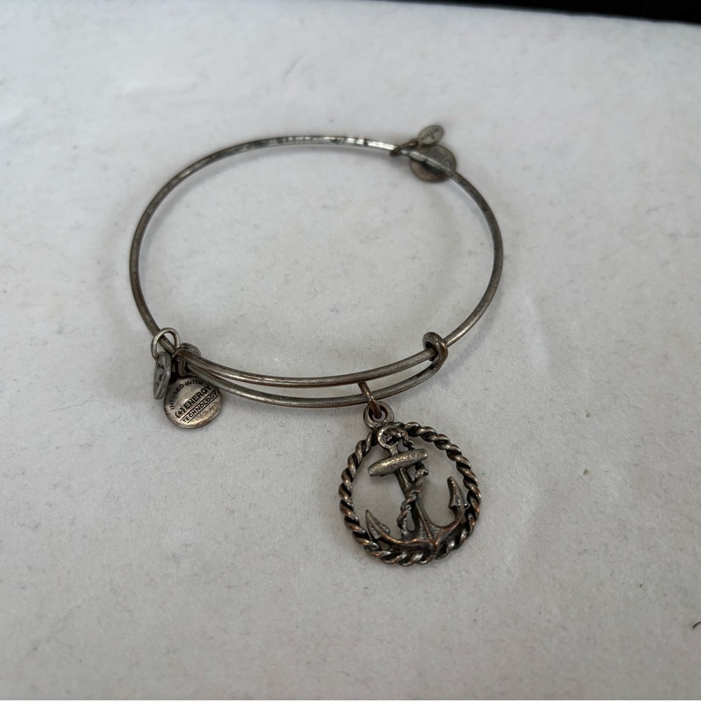 Alex and Ani Silver Anchor Charm Bracelet